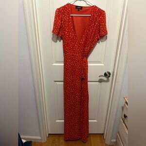 Aakaa Floral Wrap Maxi Dress